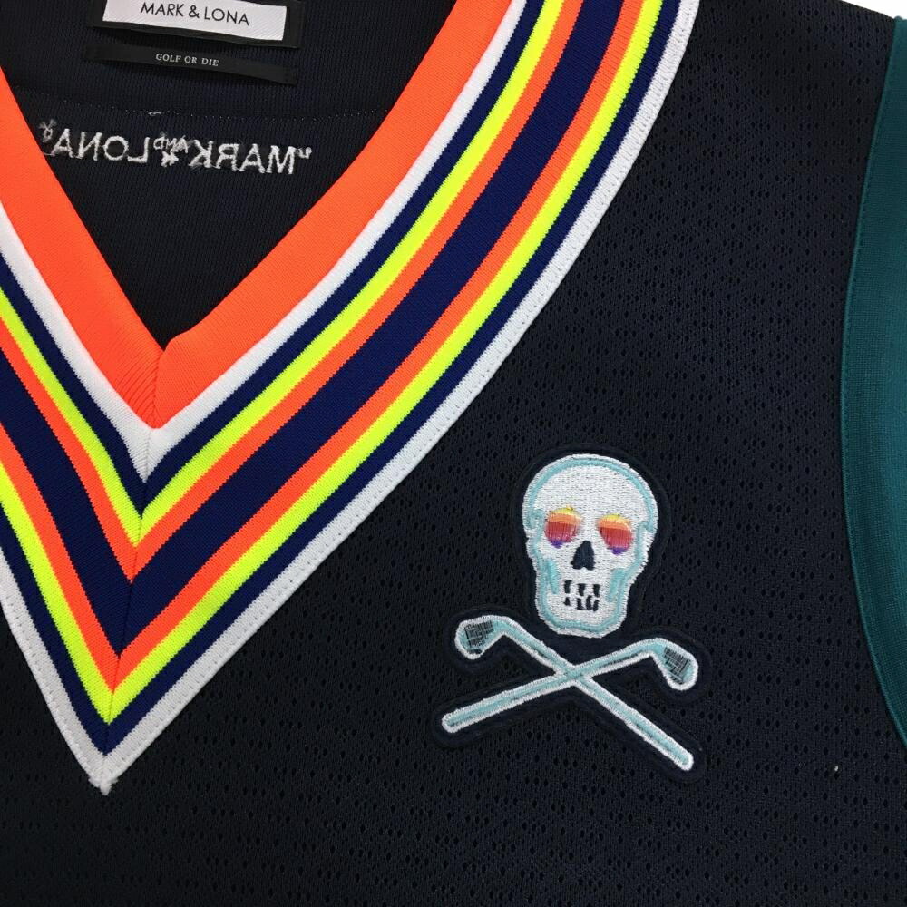 楽天市場】【超美品】マークアンドロナ ベスト ネイビー×グリーン 編み