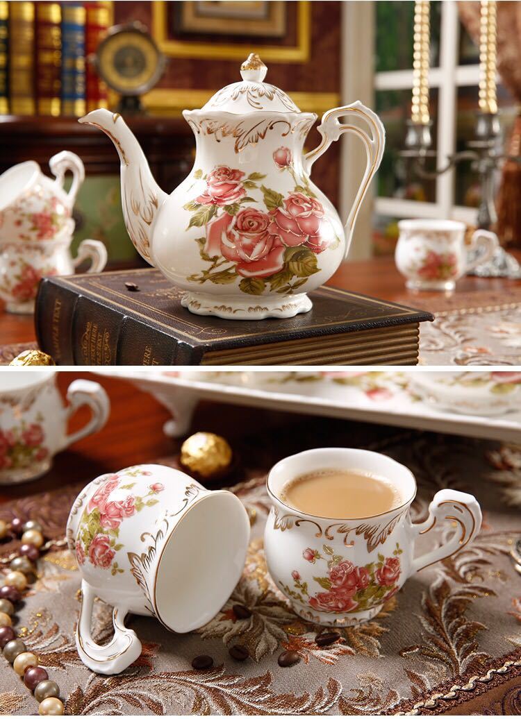 楽天市場】A029582上品ティーカップ＆ソーサー 6客セット ．花柄．陶器