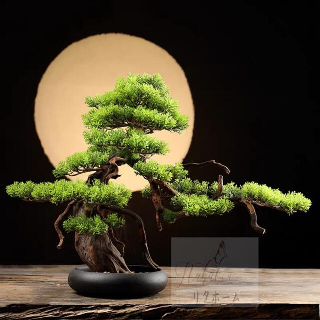 楽天市場】A006685インテリアグリーン 高級模造迎客盆栽 ．置物 禅意迎