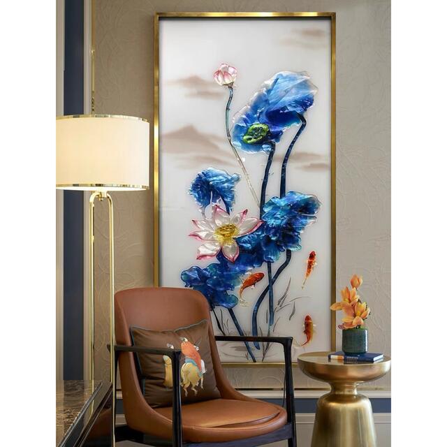 楽天市場】A055547ガラス琺瑯彩 エナメル工芸品 高級琺瑯飾り絵 玄関