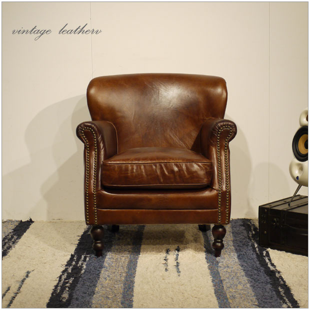 楽天市場】Vintage Leather Sofa - 011人掛け 1P ソファー