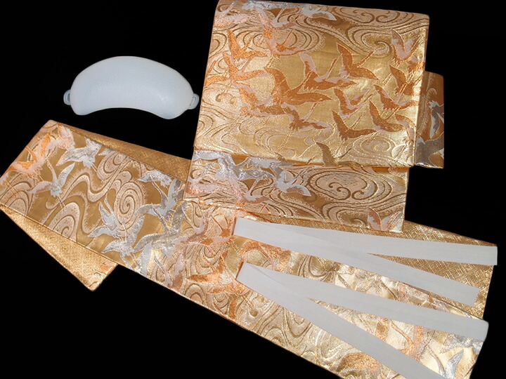 楽天市場】付帯 付け帯 作り帯 文化帯 一重太鼓 正絹 鶴 千羽鶴 飛鶴