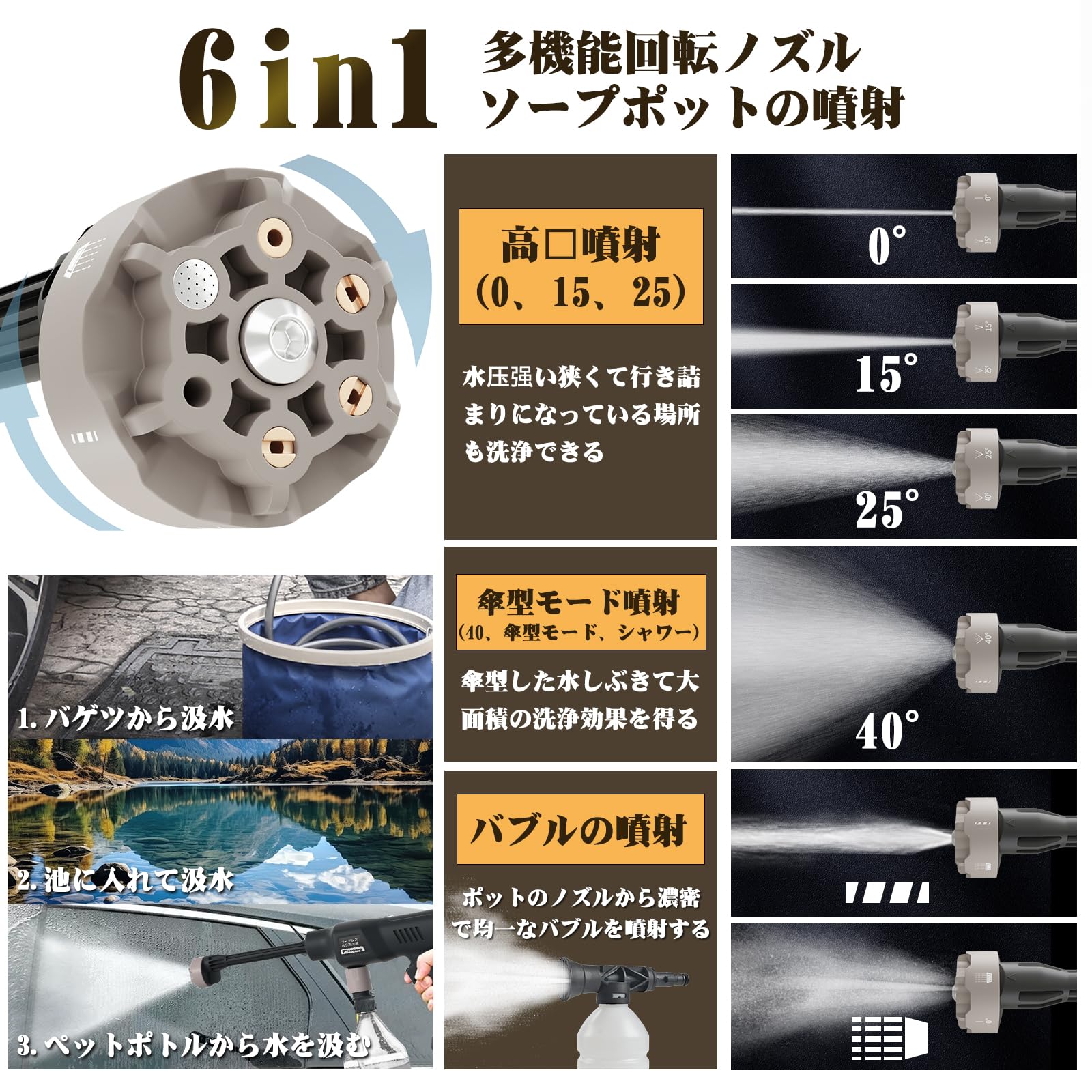 楽天市場】【ぴかぴか洗浄店監修】8MPa 高圧洗浄機 コードレス 充電式