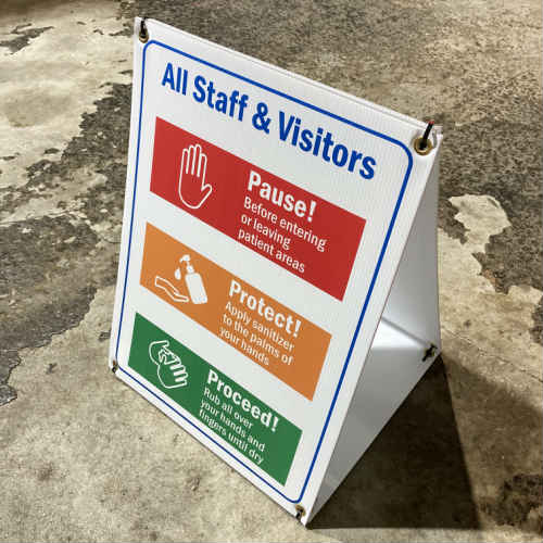 楽天市場】All Staff & Visitors Sign スタッフ ビジター 手指消毒