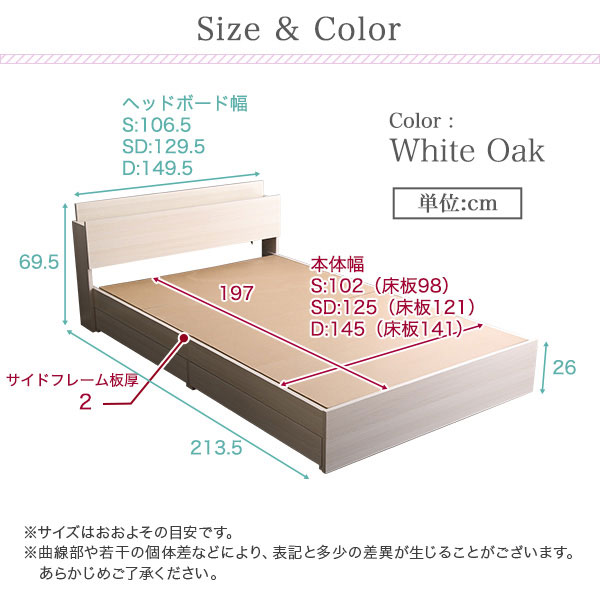 楽天市場】ダブルベッド ベットフレーム 収納付きベッド マットレス