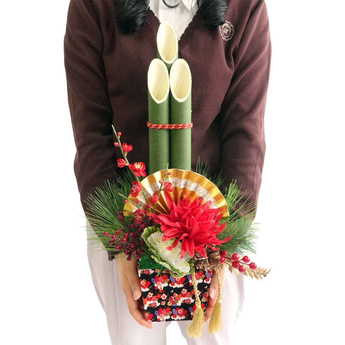 楽天市場】門松アレンジ 高さ50cm 1台アーティシャルフラワーを