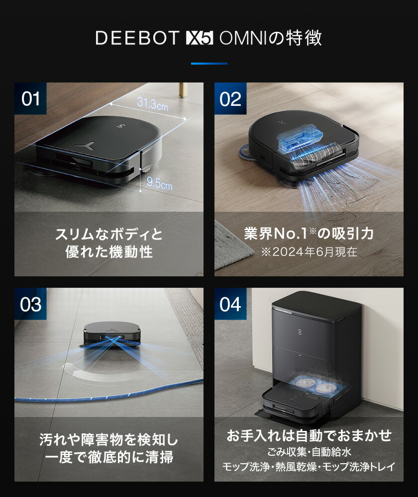 楽天市場】ロボット掃除機 DEEBOT X5 OMNI エコバックス 公式 メーカー