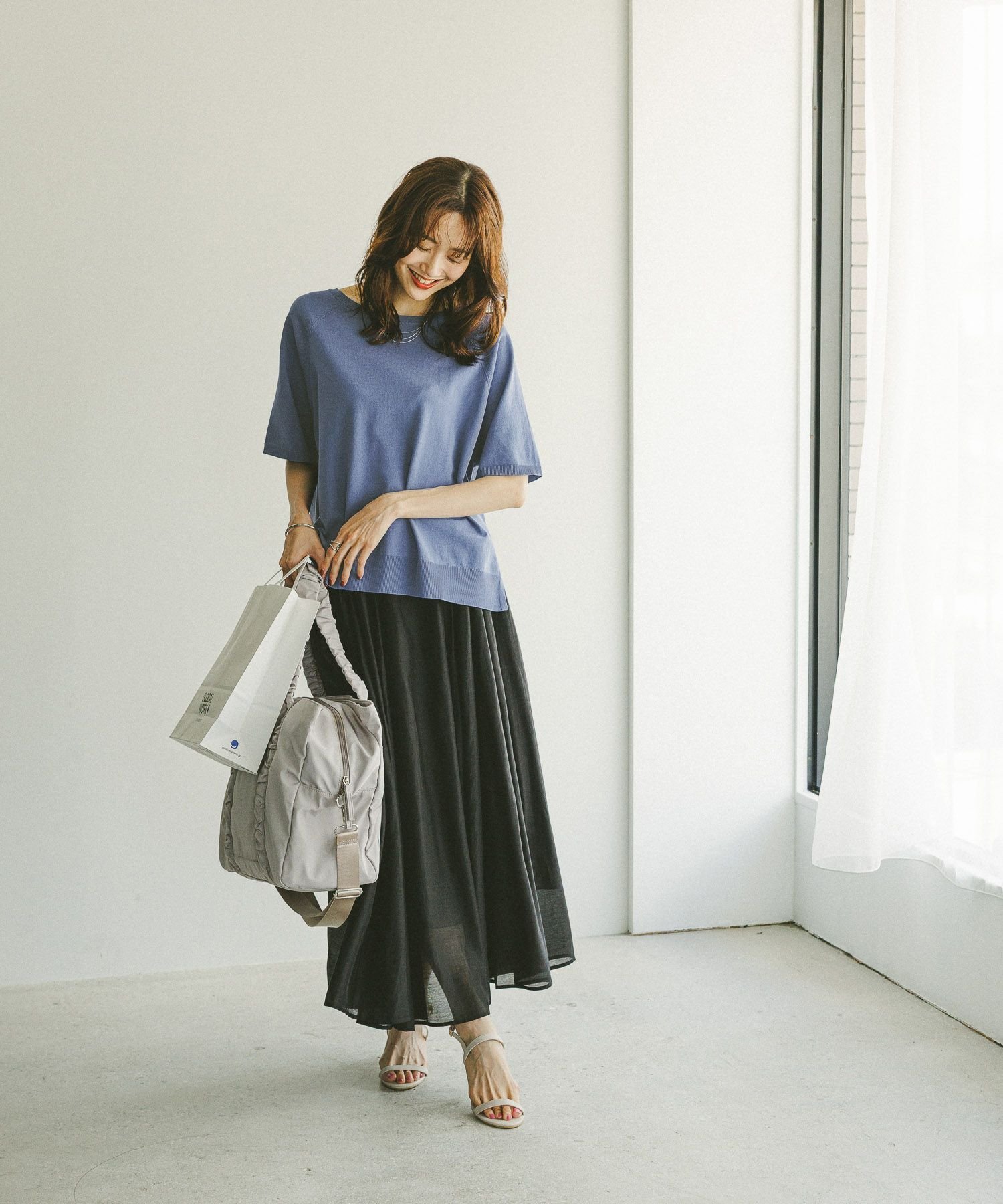 GLOBAL WORK｜シアータックフレアスカート/571416 | Rakuten Fashion