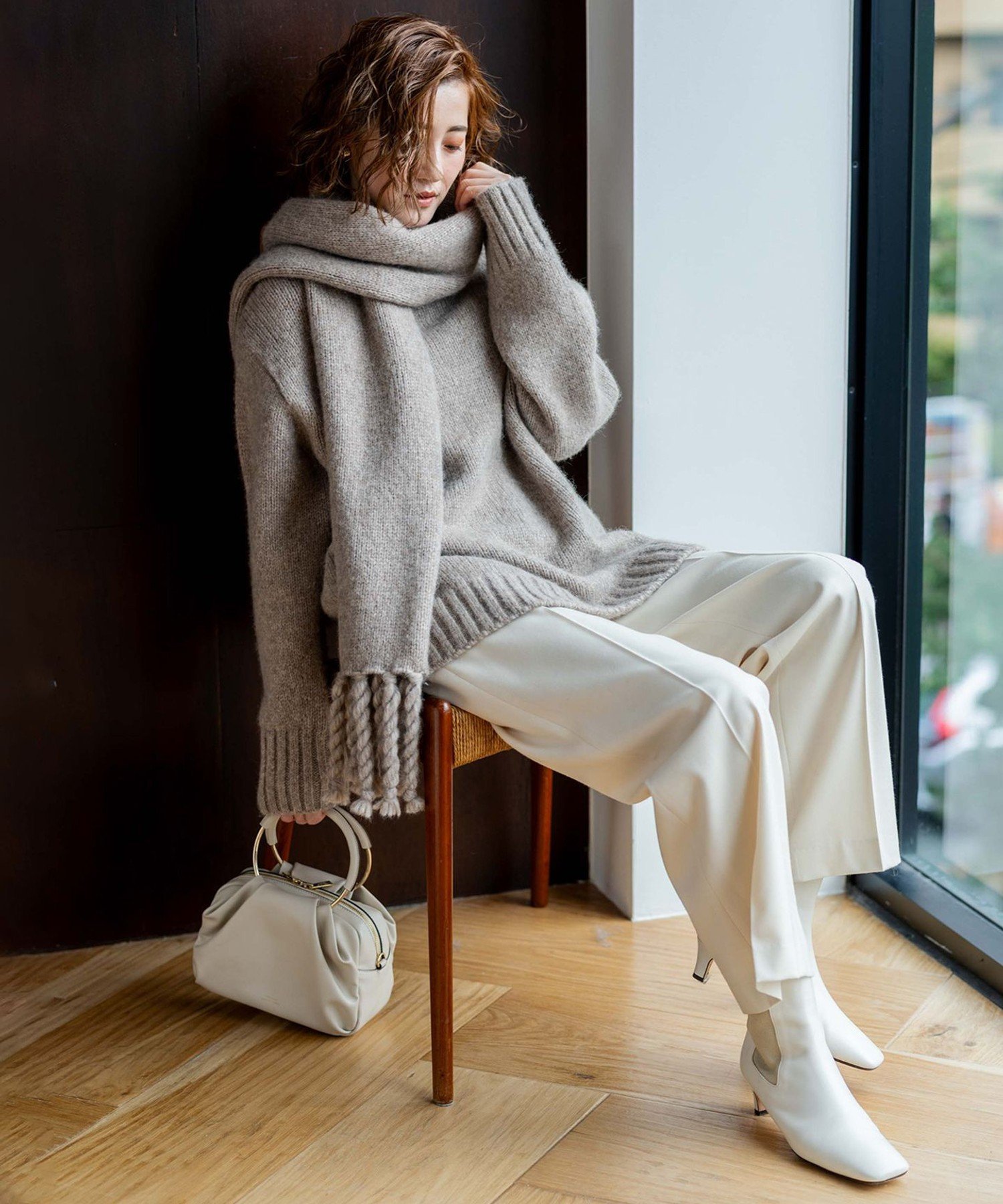 23区｜【滝沢眞規子さん着用】クリアウールサキソニー ワイドパンツ