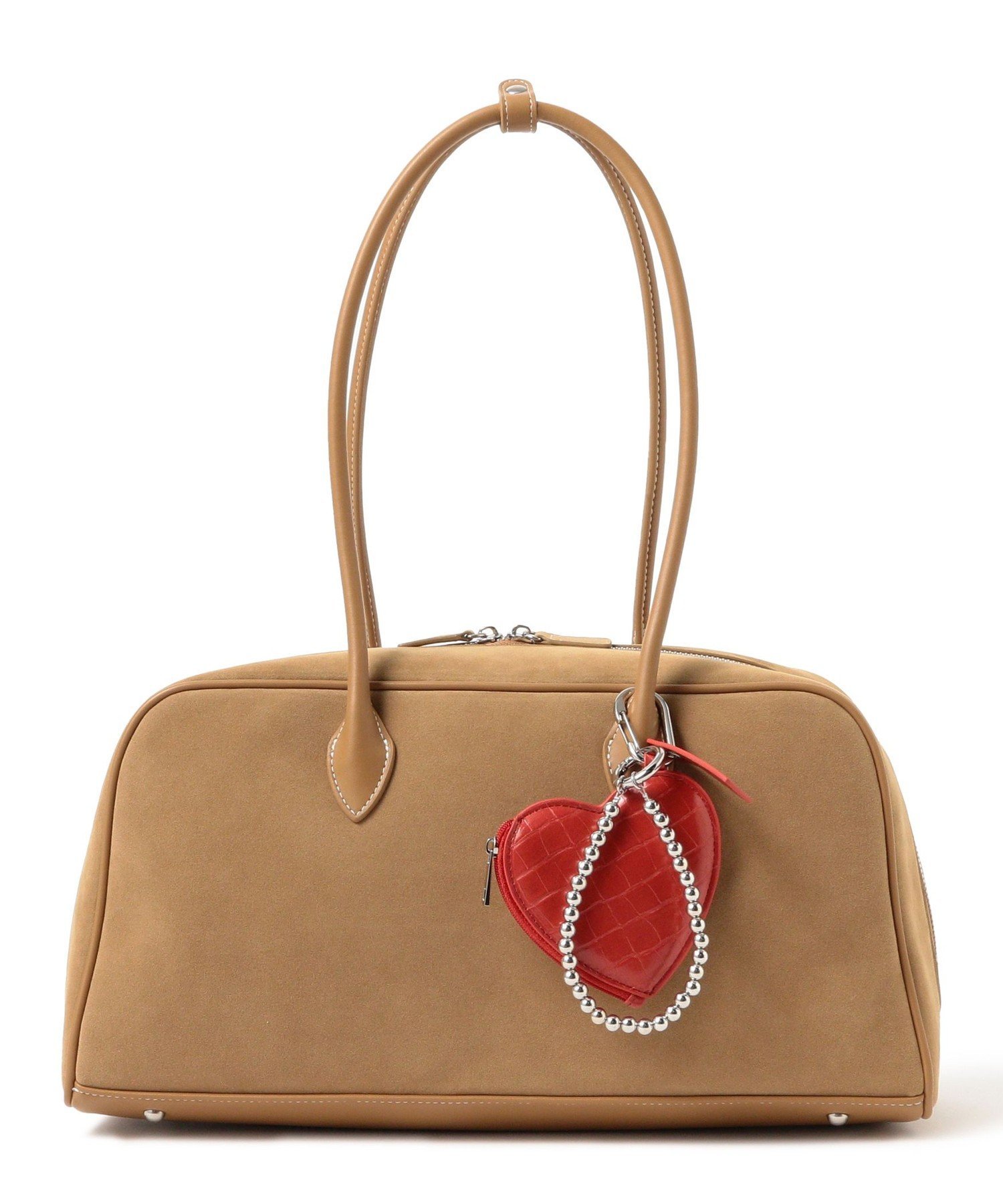 BEAMS WOMEN｜スエード ボストン バッグ 2 チャーム付き ギフト