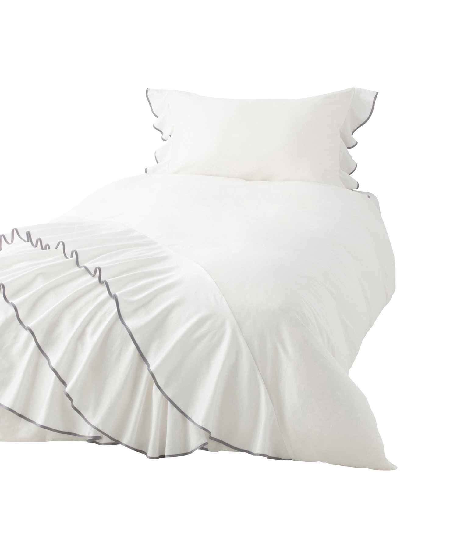 Francfranc｜ギャザーリボン 掛け布団カバー シングル アイボリー