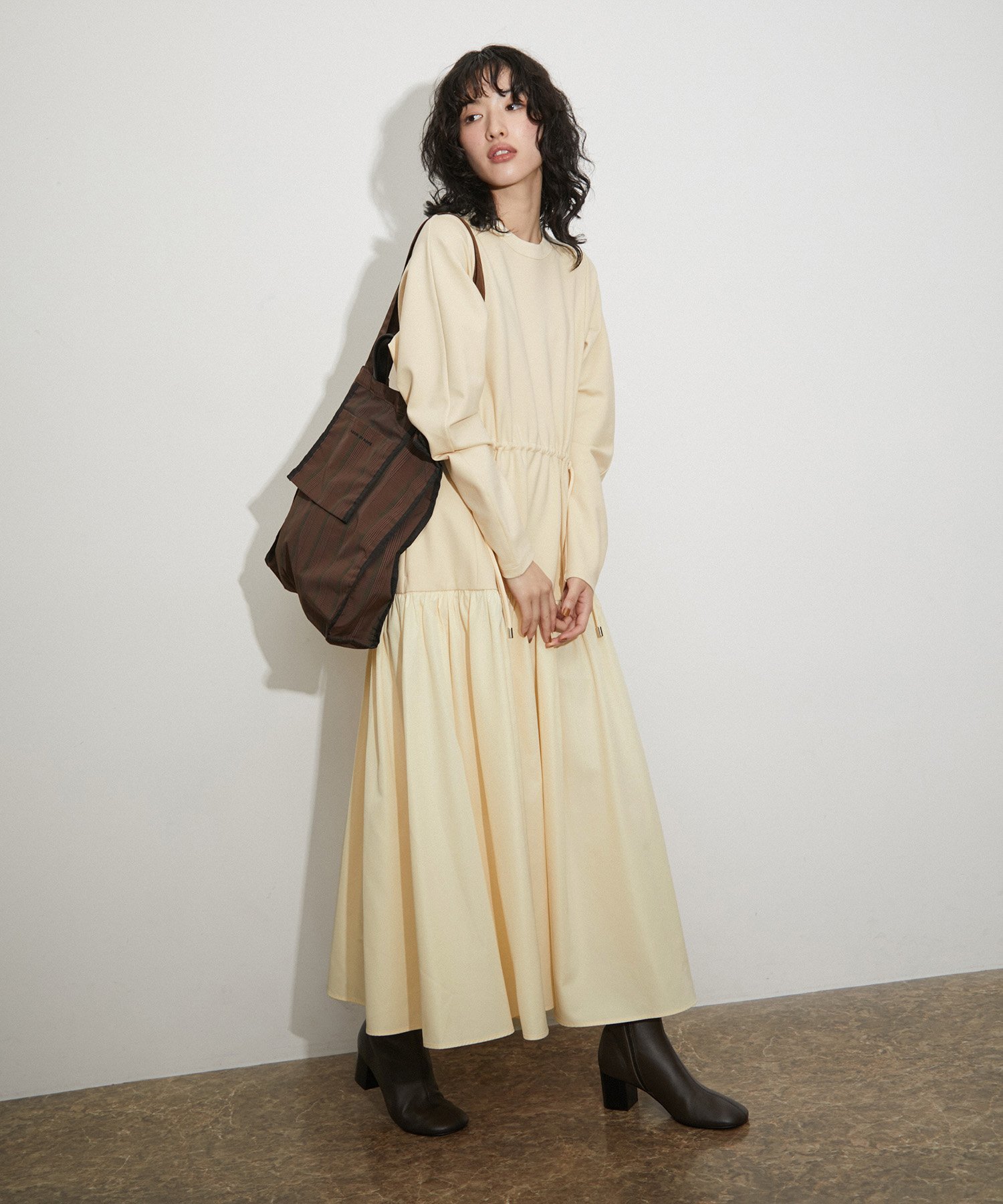 ADAM ET ROPE'｜【サステナブル】タフタコンビワンピース | Rakuten