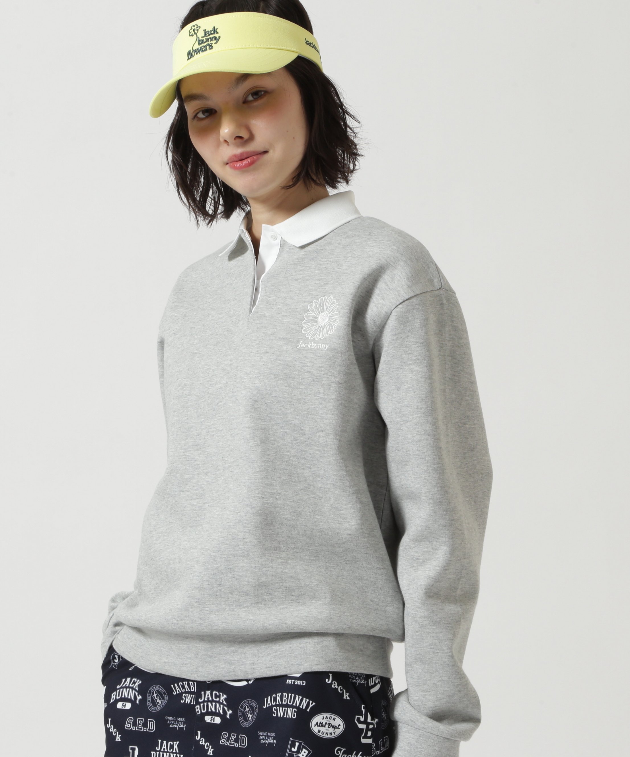 Jack Bunny!!｜ハイゲージダブルフェイス長袖ポロシャツ | Rakuten