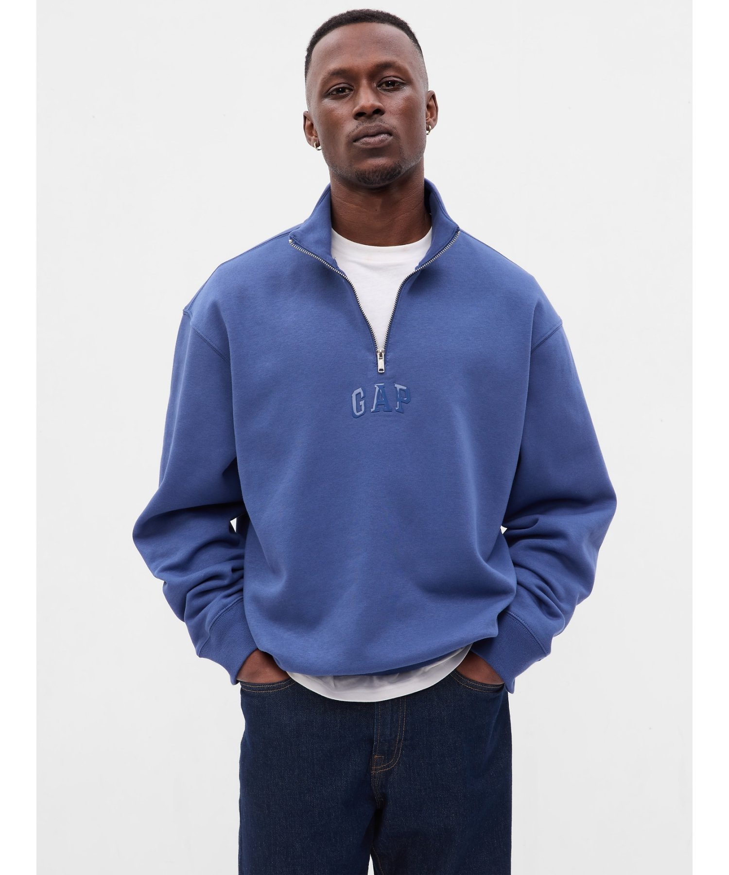 GAP｜(U)GAP アーチロゴ ハーフジップスウェット・トレーナー(ユニ