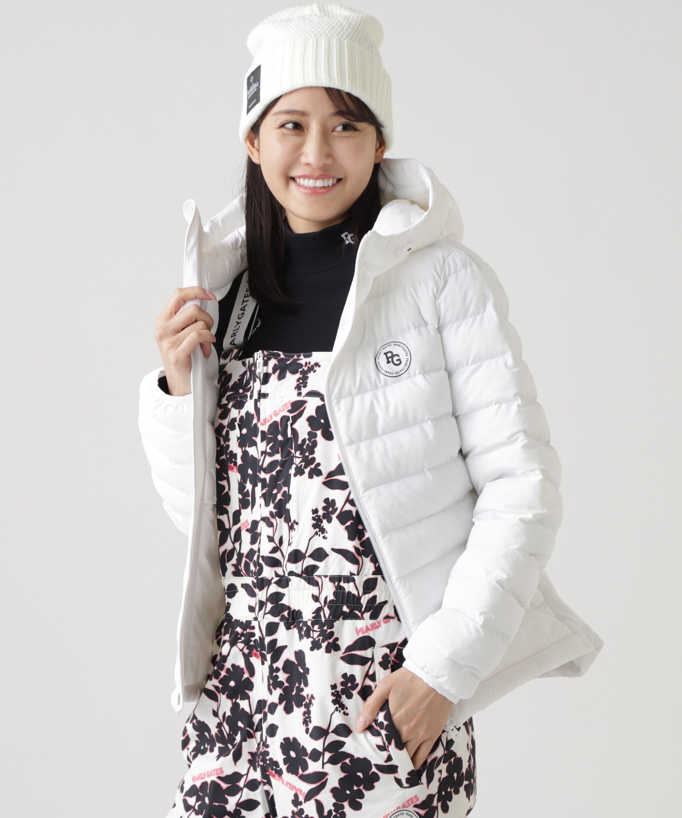 PEARLY GATES｜NyストレッチBIGリップストップ中綿フーディブルゾン