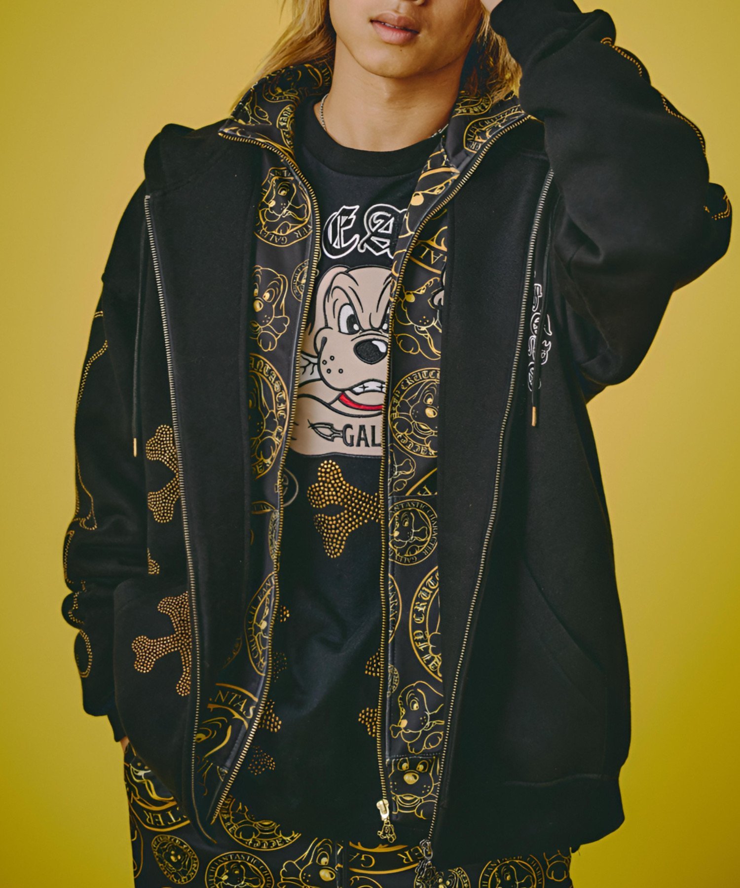 Never mind the XU / Chikashitsu+｜【GALFY】ピカピカ骨骨パーカー