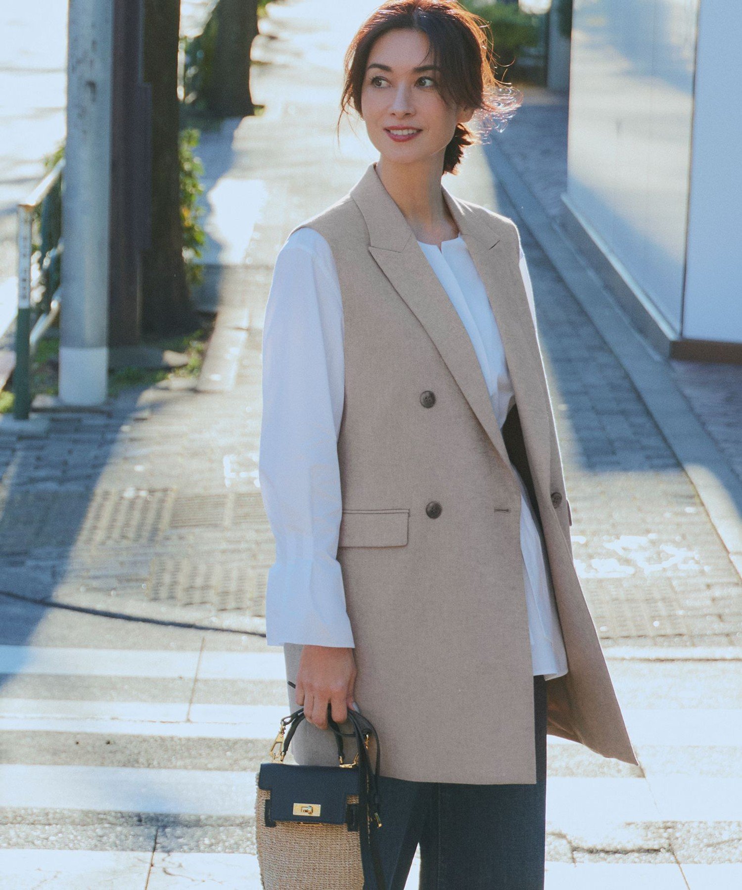 23区｜【セットアップ対応】リネン ミックスツイード ジレ | Rakuten