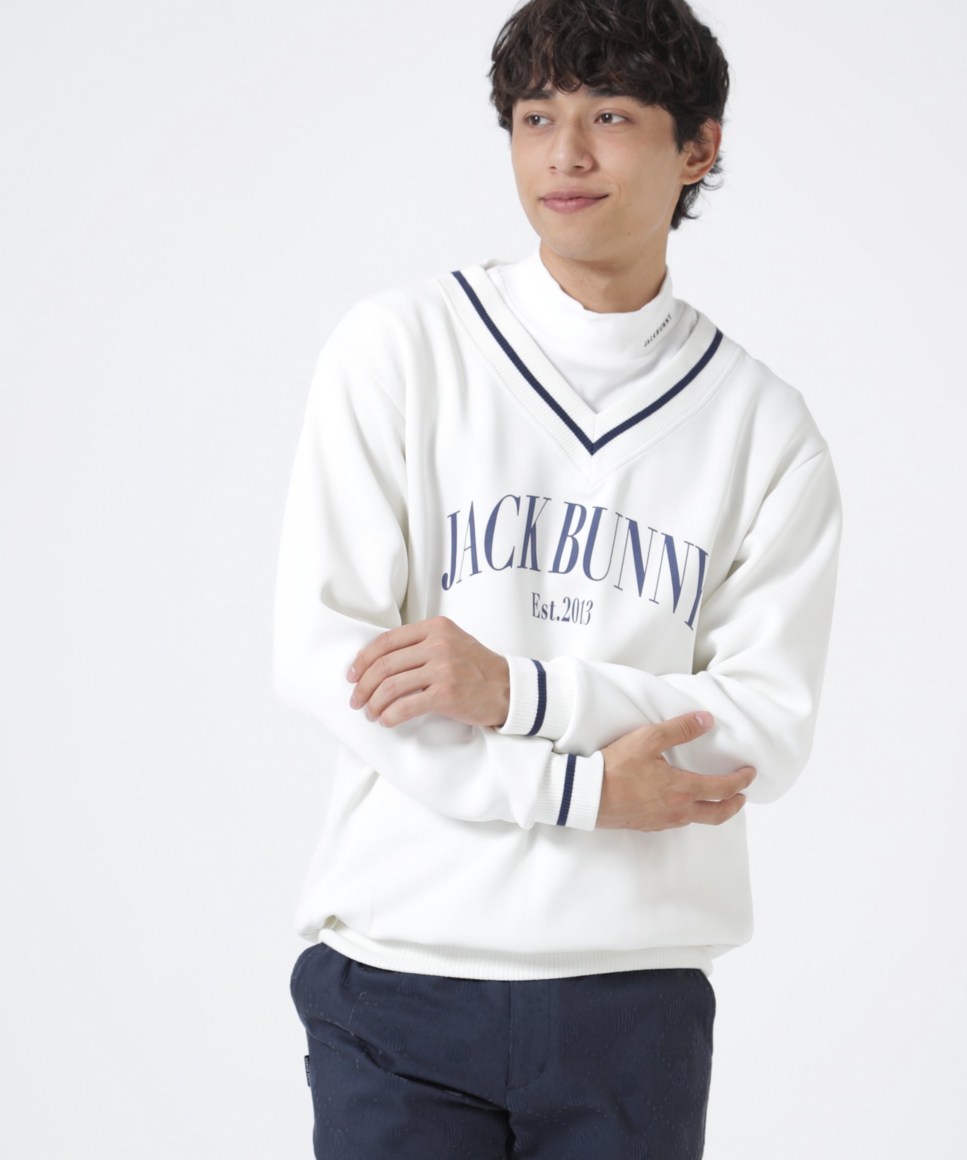 Jack Bunny!!｜PEダンボール天竺 長袖Vネックスウェット | Rakuten