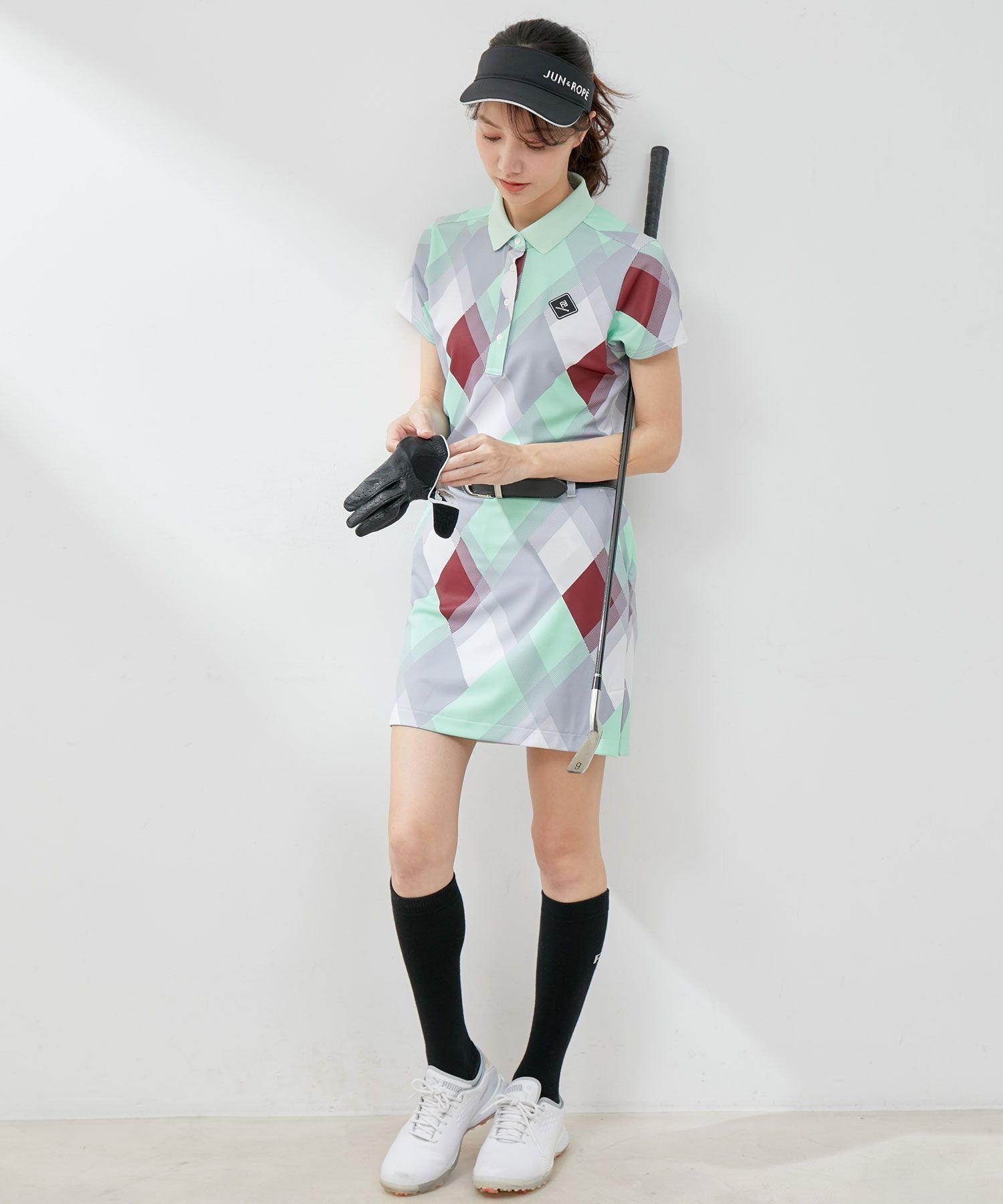 JUN&ROPE'｜【UV】【接触冷感】マルチアーガイル柄ポロ半袖プル