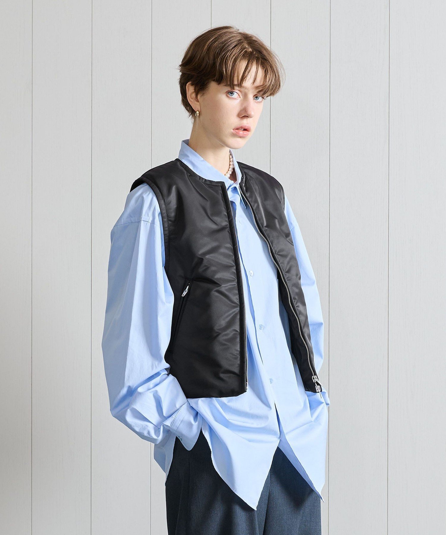 UNITED ARROWS ジップアップジャケット ベスト H＞ナイロン ジップベスト