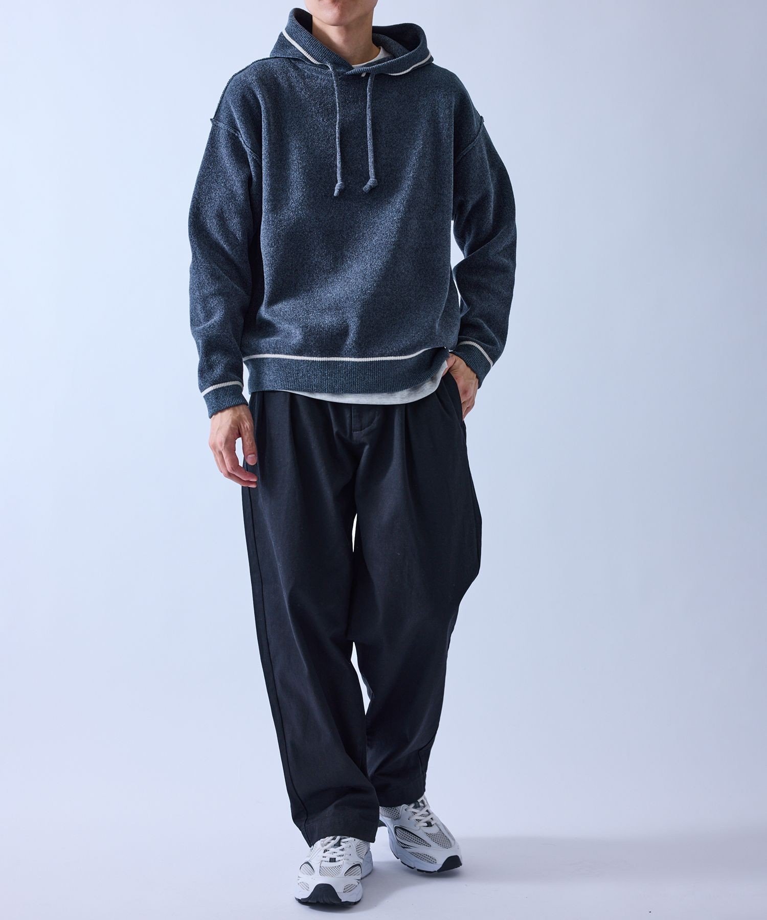 JUN STANDARD PICKS｜コンビモールニットパーカー | Rakuten Fashion