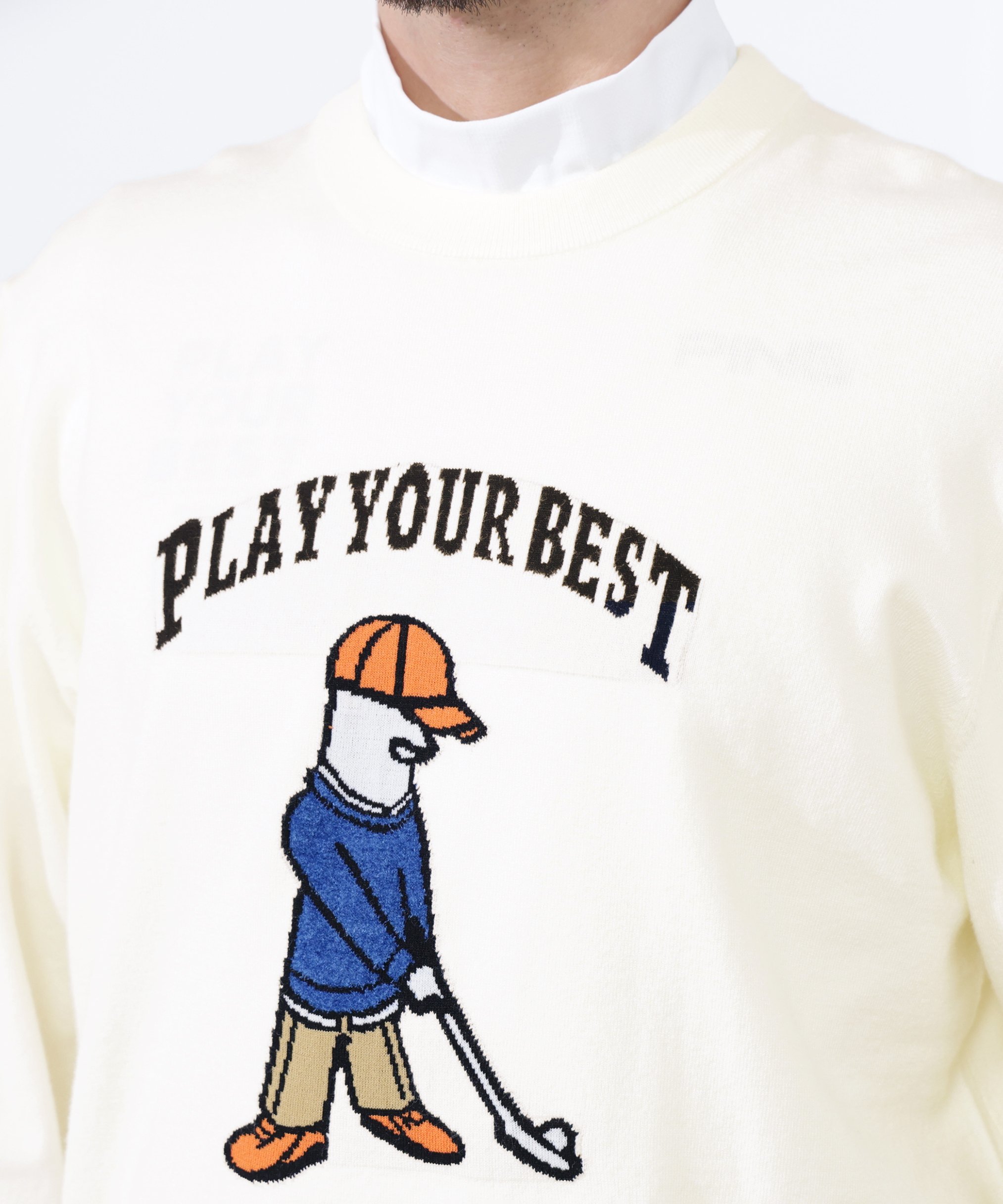 PING APPAREL｜Mr.PINGジャカードクルーネックニットプルオーバー