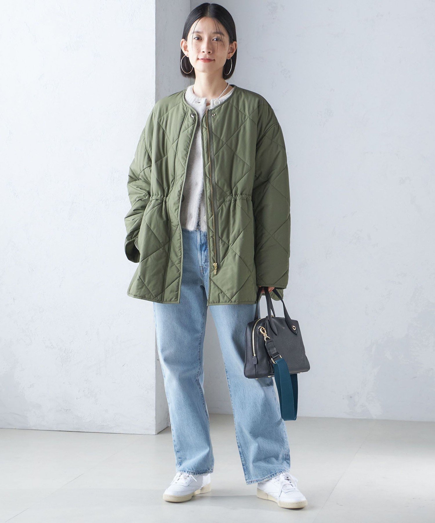 リンドバーグ　ホワイト キルティングジャケット&スカート　上M下S セットアップ J.LINDEBERG（ジェイリンドバーグ）最新レディースゴルフウェア