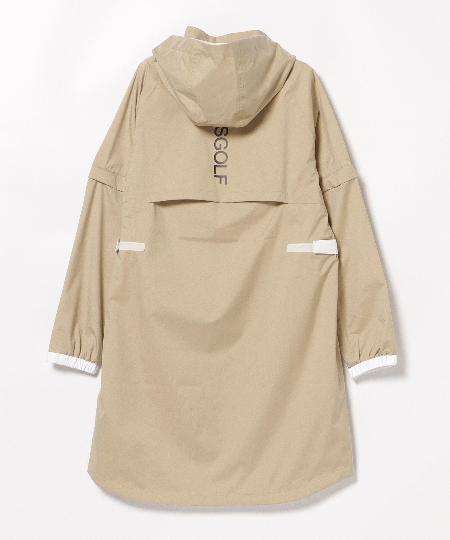 極美品　ビームスゴルフ　2WAY レインコート 2　ロゴ　総柄　ブラック　フード BEAMS GOLF（ビームス ゴルフ） レインコート カッパ 「WOMEN」BEAMS