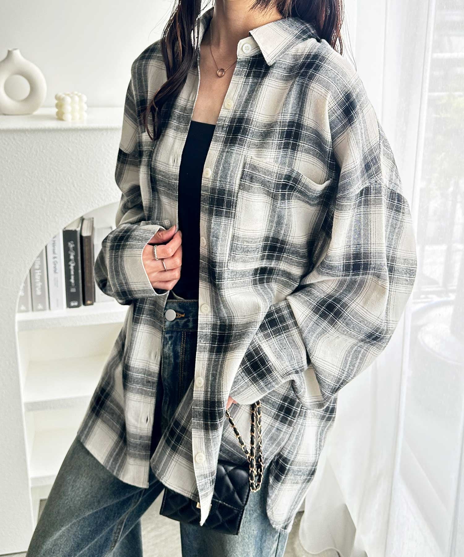 GeeRA｜チェックロングシャツ | Rakuten Fashion(楽天ファッション／旧