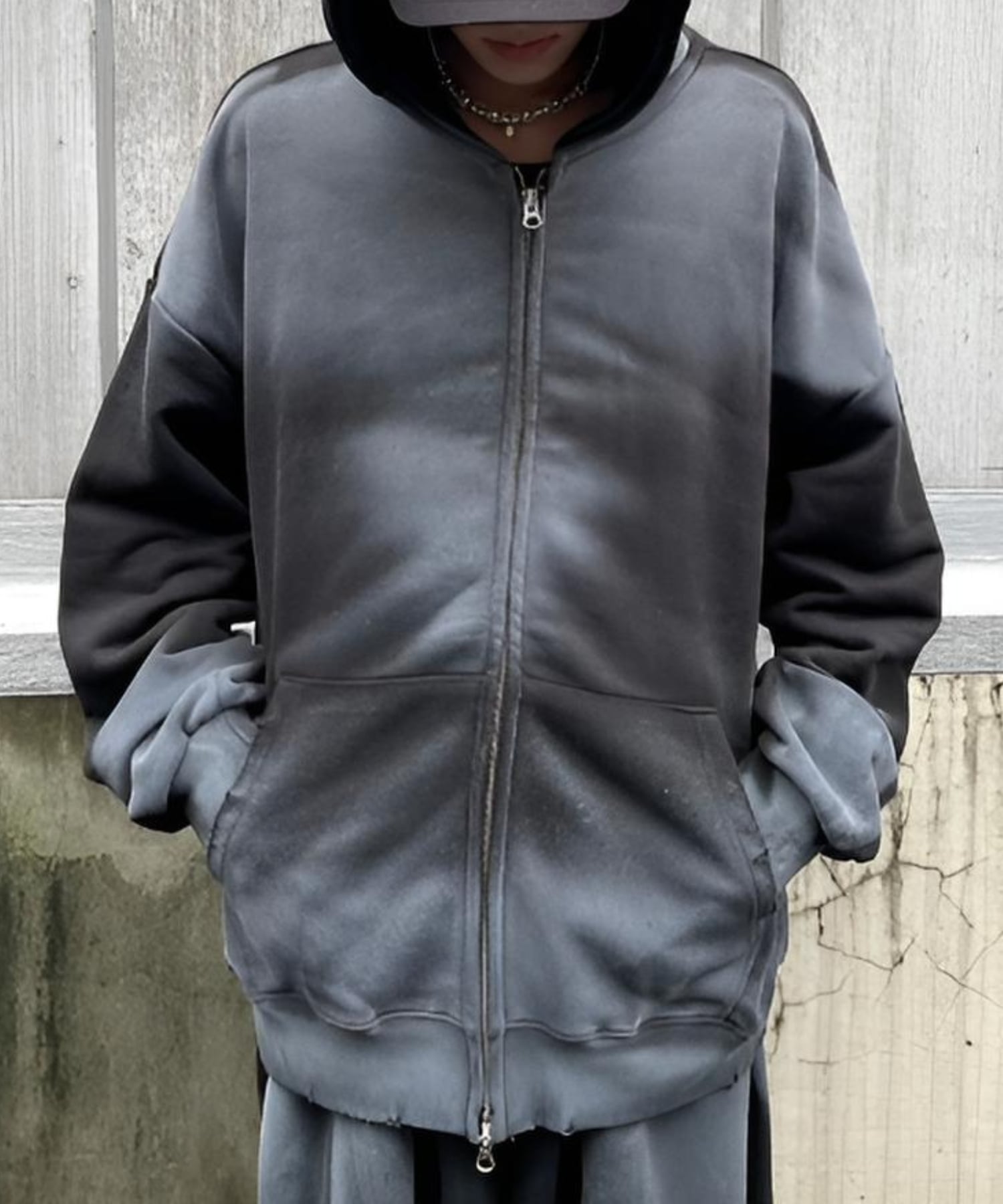 Never mind the XU / Chikashitsu+｜【nmtc+】washing zip up hoodie