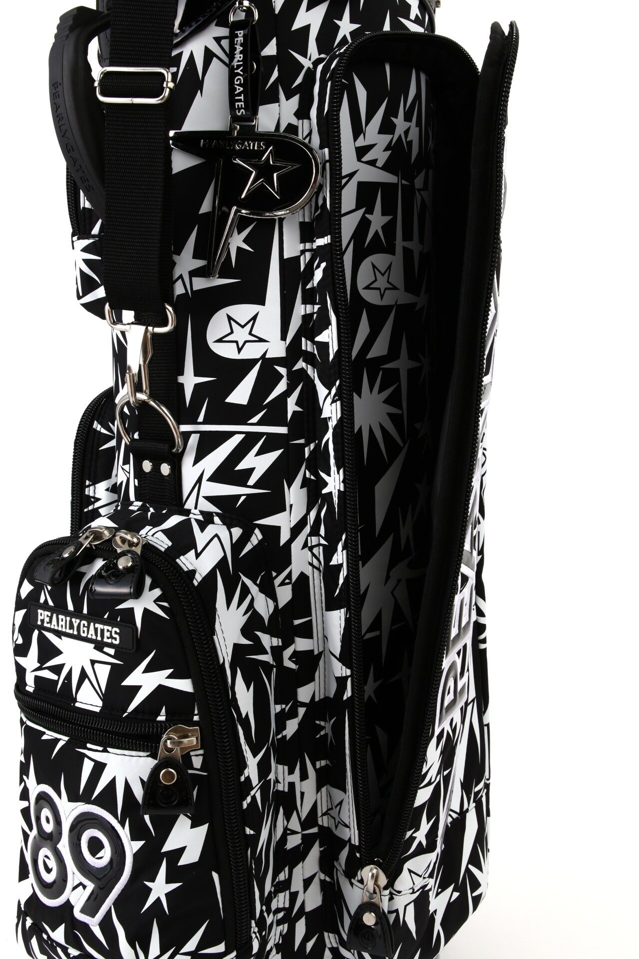 PEARLY GATES ゴルフバッグ 赤黒 星形ロゴ 40%OFF価格／PEARLY GATES パーリーゲイツ キャディバッグ ピンク