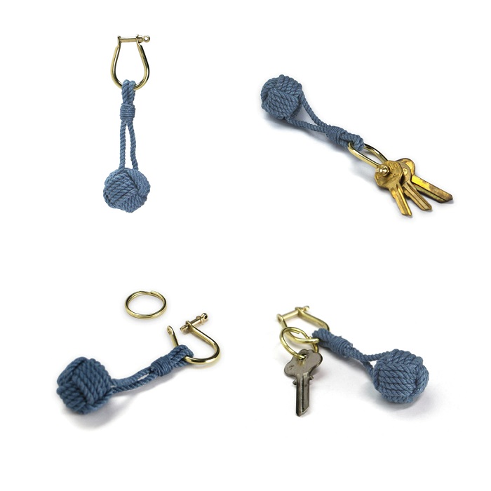 楽天市場】モンキーフィストノット キーリング ブルー MFK Keyring