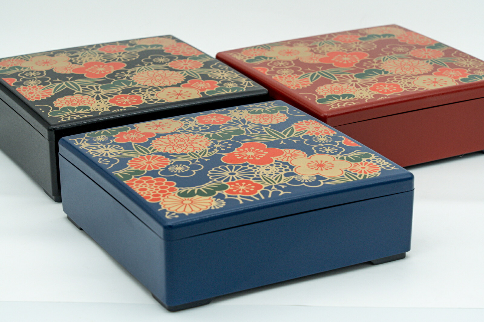 楽天市場】6.5寸角重箱 乾漆塗り 松竹梅柄 1段セット【ポジティブ