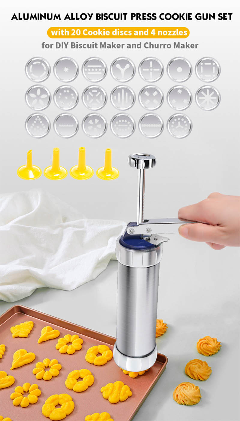 楽天市場】クッキープレス ノズル付き 専用クッキー型20個付き