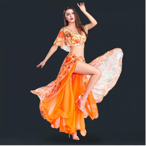 楽天市場】格安ベリーダンスセット衣装 シフォンプリント花柄チョリ