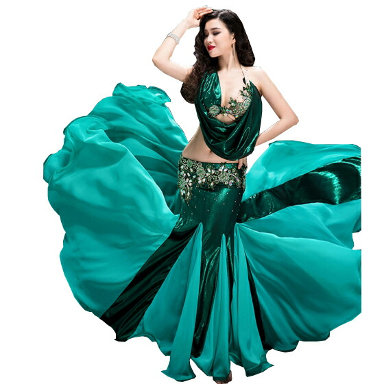楽天市場】ベリーダンス衣装 オリエンタル衣装 エメラルドグリーン