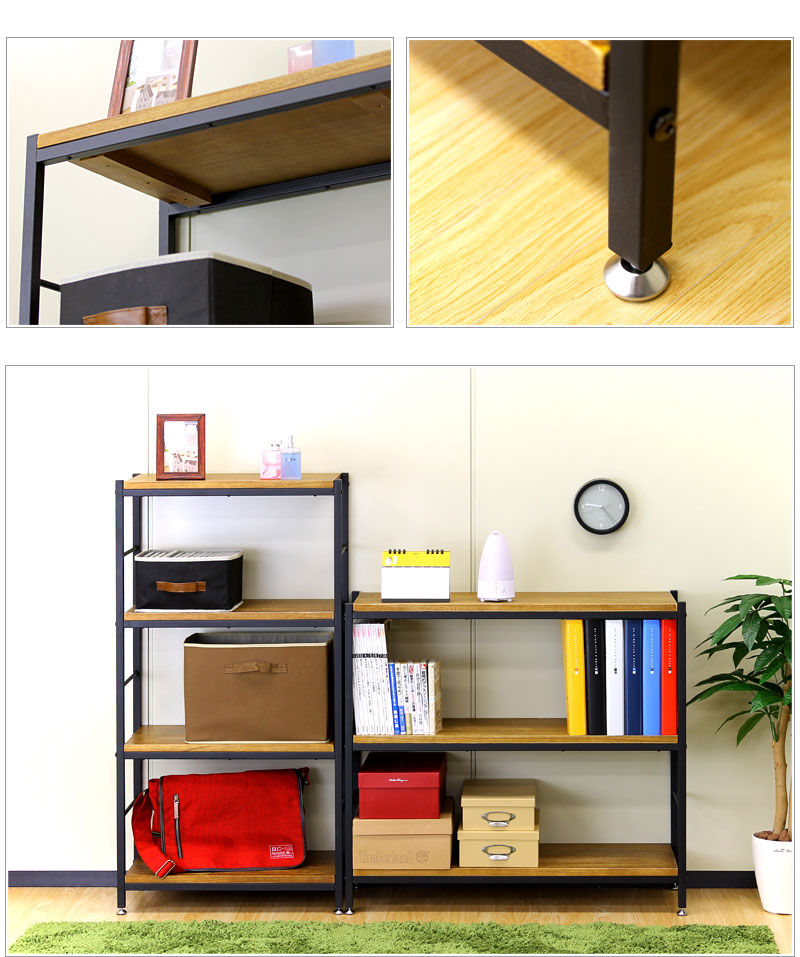 楽天市場】アンティーク シェルフ 4段 幅60cm フリーラック オープン