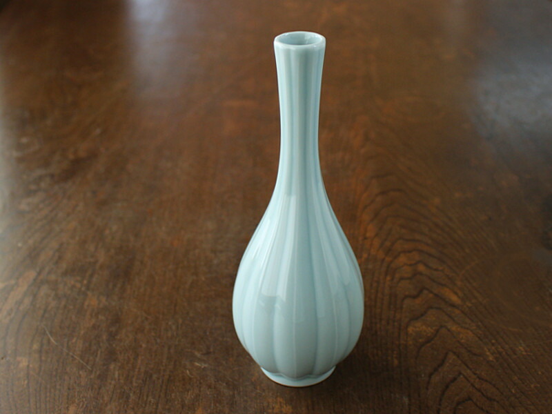 楽天市場】【アウトレット】青磁象嵌菊花瓶 / 鶴首花瓶 フラワーベース