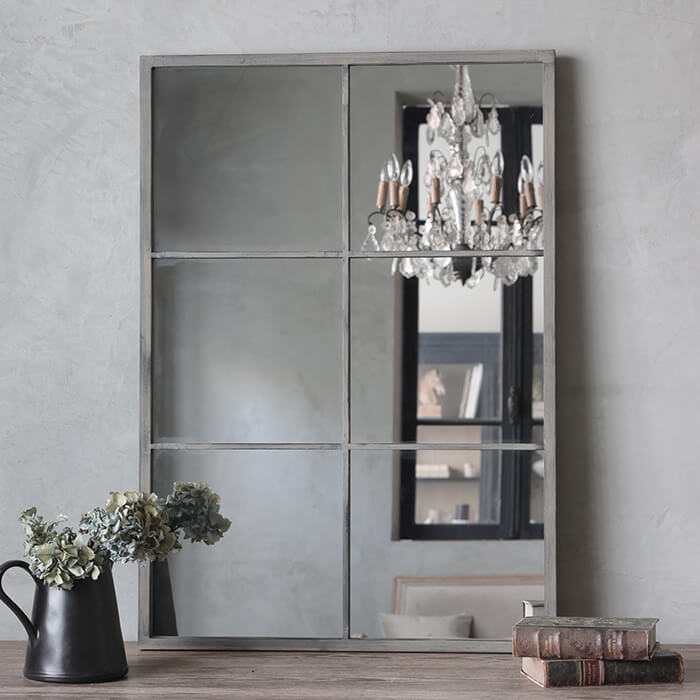 最終価格　手渡し限定　サラグレース　アンティーク調　ミラー　鏡 ミラーDecoシルバー- サラグレース-