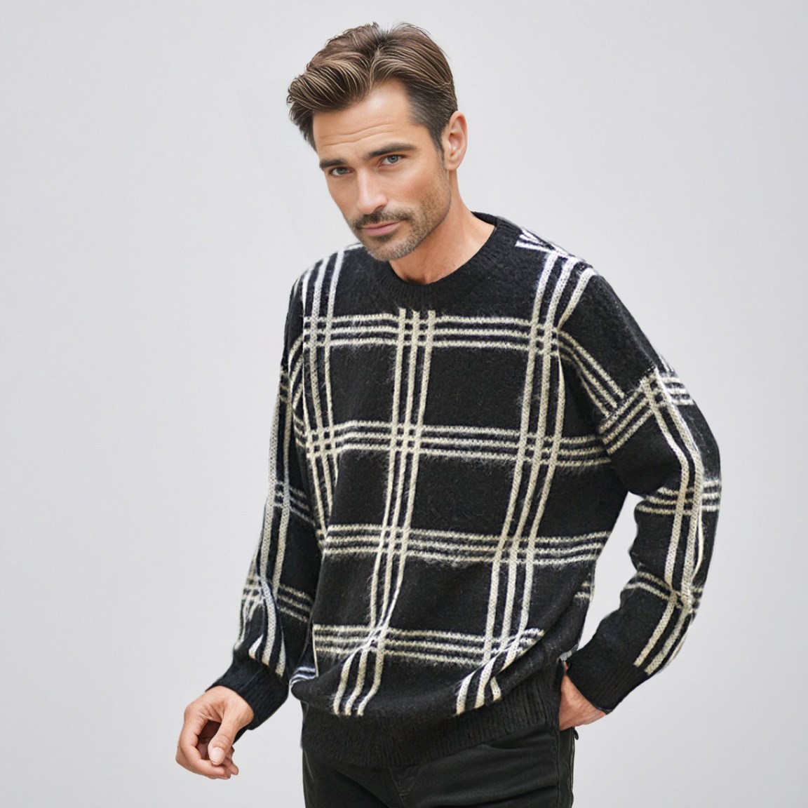 楽天市場】イケオジ ジャガード 大きいサイズ ニット メンズ セーター