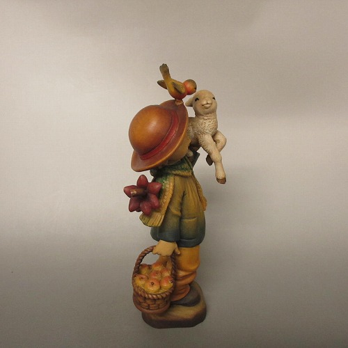 楽天市場】☆アンリ ANRI イタリア 木彫り人形 『子羊と少年 』 新入荷