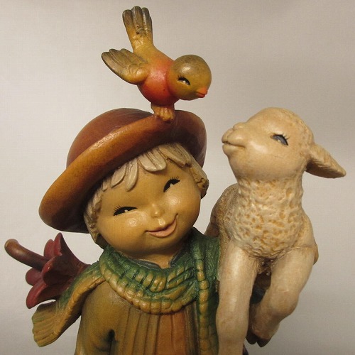 楽天市場】☆アンリ ANRI イタリア 木彫り人形 『子羊と少年 』 新入荷