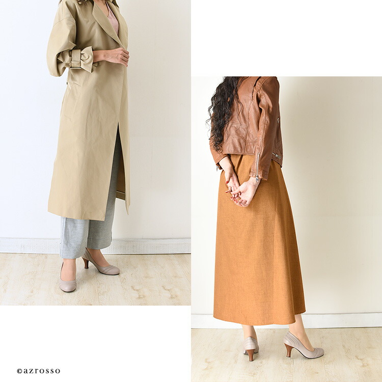 楽天市場】日本製 パンプス ラウンドトゥ 幅広 7cm ヒール アトリエ