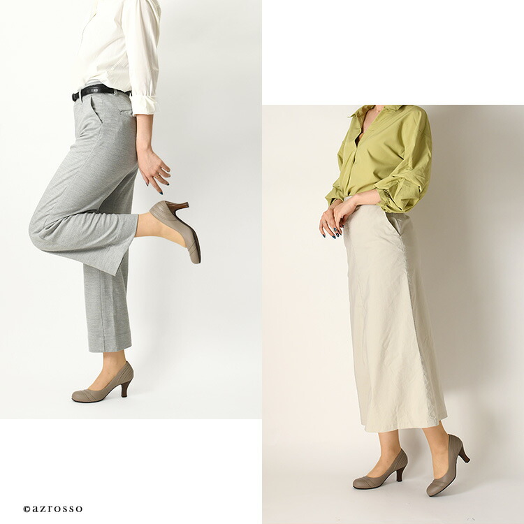 楽天市場】日本製 パンプス ラウンドトゥ 幅広 7cm ヒール アトリエ