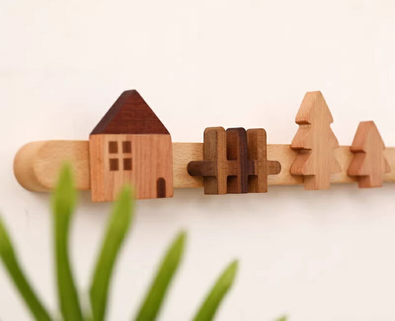 楽天市場】＼クーポンで3672円／壁掛けフック 木製 ハンガーラック 7連