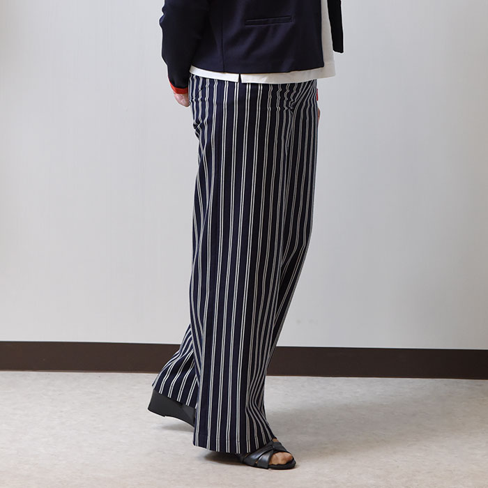 楽天市場】[#]ダブルストライプワイドパンツ ワイド 幅広 レディース