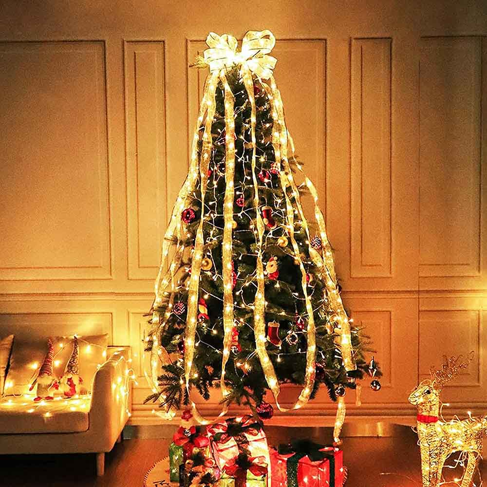 楽天市場】クリスマスリボン イルミネーションライト 5M 50LED 電池式