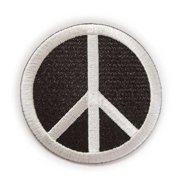 楽天市場】ピースマーク ワッペン 6cm 刺繍 大きめサイズ アイロン接着