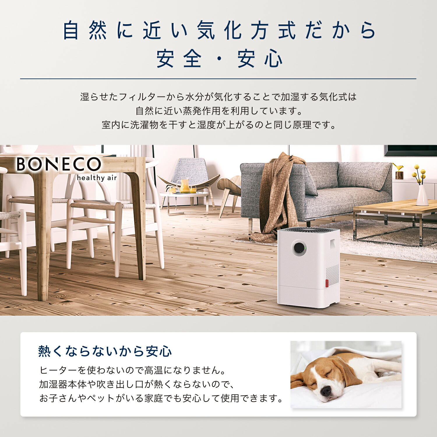 楽天市場】BONECO HEALTHY AIR 気化式加湿器 W200 ホワイト | 加湿器