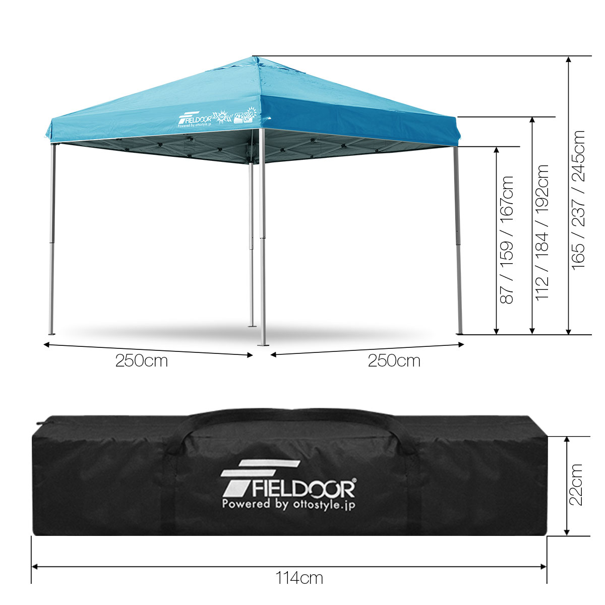 楽天市場】【楽天1位】遮光/遮熱モデル追加！FIELDOOR ワンタッチ